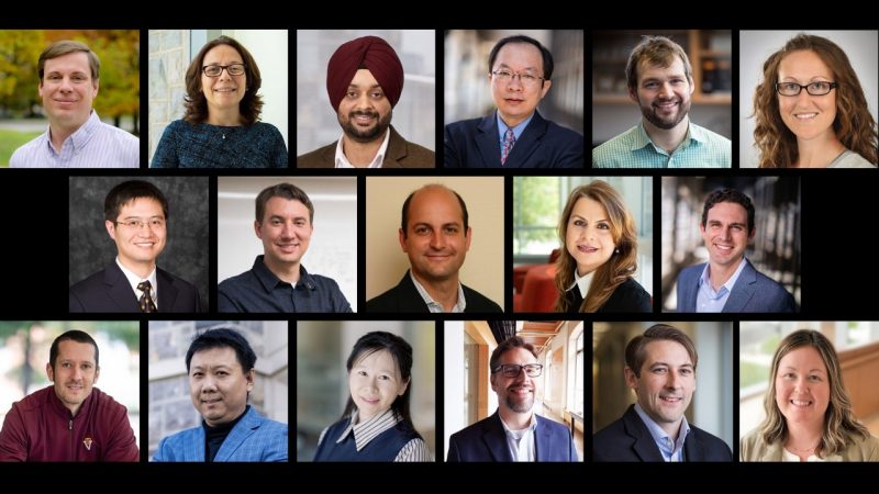 Graphic containing photos of 17 Dean's Fellows in rows of three.